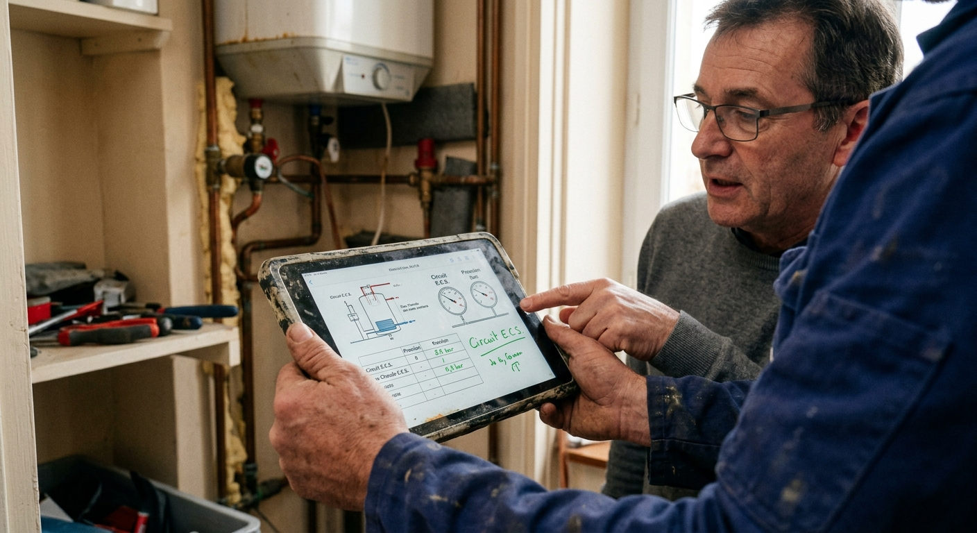 Plombier conseiller sur un équipement thermique